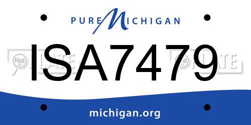 ISA7479 Michigan License Plate