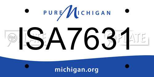 ISA7631 Michigan License Plate