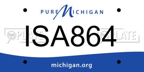 ISA864 Michigan License Plate