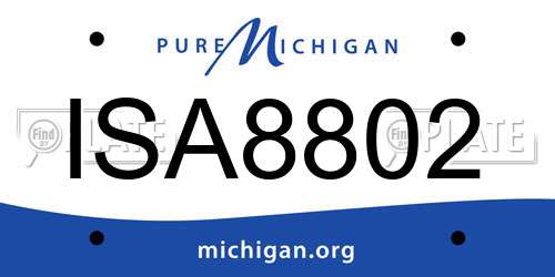 ISA8802 Michigan License Plate