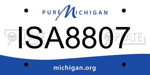 ISA8807 Michigan License Plate