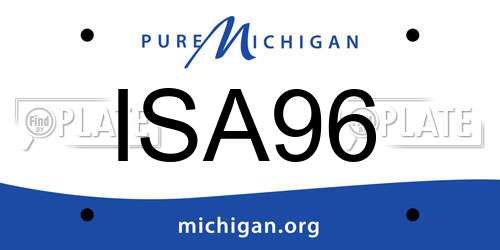ISA96 Michigan License Plate