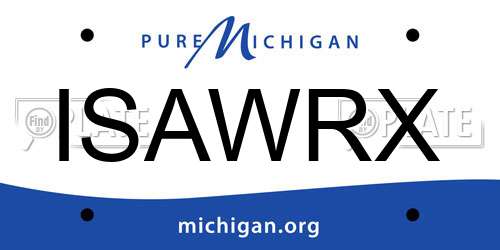 ISAWRX Michigan License Plate
