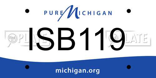 ISB119 Michigan License Plate