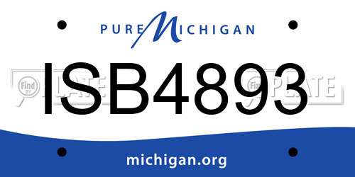 ISB4893 Michigan License Plate