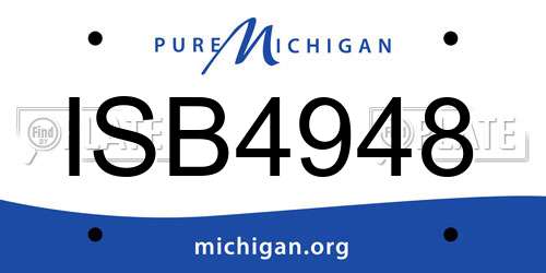 ISB4948 Michigan License Plate
