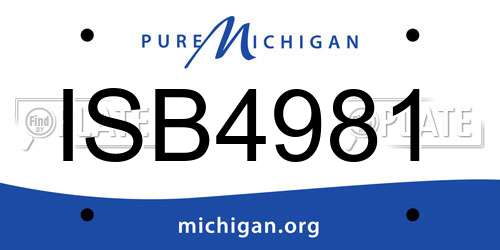 ISB4981 Michigan License Plate