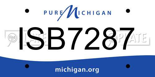 ISB7287 Michigan License Plate