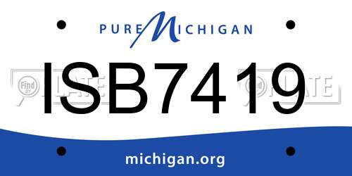 ISB7419 Michigan License Plate
