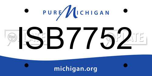 ISB7752 Michigan License Plate