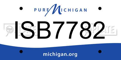 ISB7782 Michigan License Plate