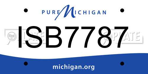 ISB7787 Michigan License Plate