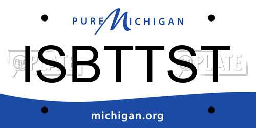 ISBTTST Michigan License Plate