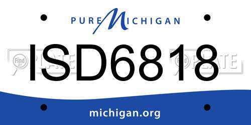 ISD6818 Michigan License Plate