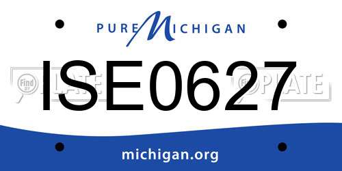 ISE0627 Michigan License Plate