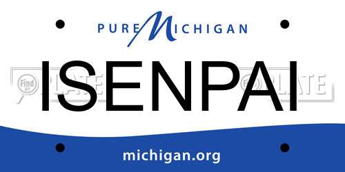 ISENPAI Michigan License Plate
