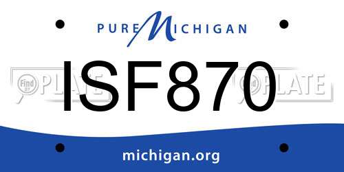 ISF870 Michigan License Plate