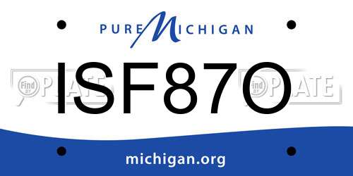 ISF87O Michigan License Plate