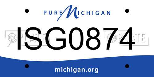 ISG0874 Michigan License Plate