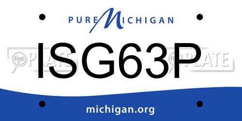 ISG63P Michigan License Plate