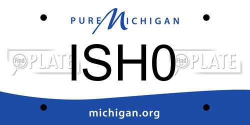 ISH0 Michigan License Plate