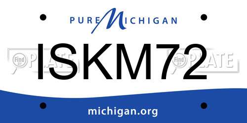 ISKM72 Michigan License Plate