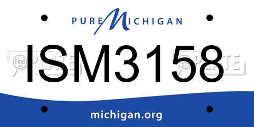 ISM3158 Michigan License Plate