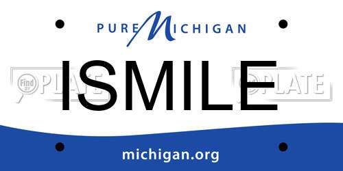 ISMILE Michigan License Plate