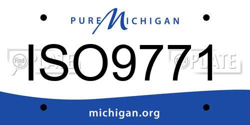ISO9771 Michigan License Plate