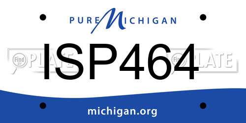 ISP464 Michigan License Plate
