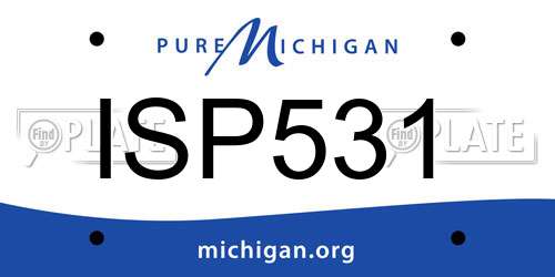 ISP531 Michigan License Plate
