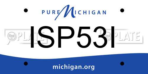 ISP53I Michigan License Plate