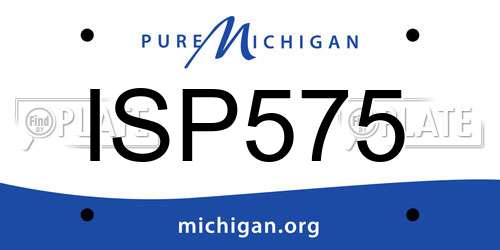 ISP575 Michigan License Plate