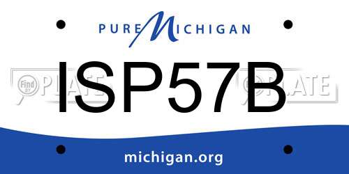 ISP57B Michigan License Plate