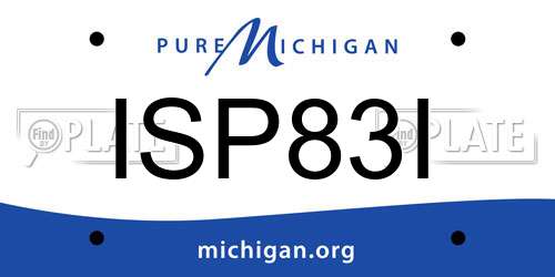 ISP83I Michigan License Plate