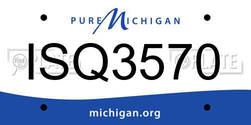 ISQ3570 Michigan License Plate