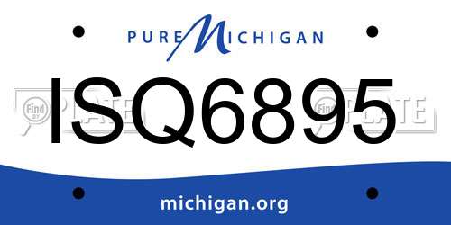 ISQ6895 Michigan License Plate