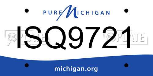 ISQ9721 Michigan License Plate