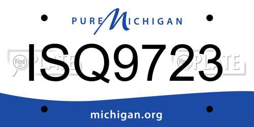 ISQ9723 Michigan License Plate