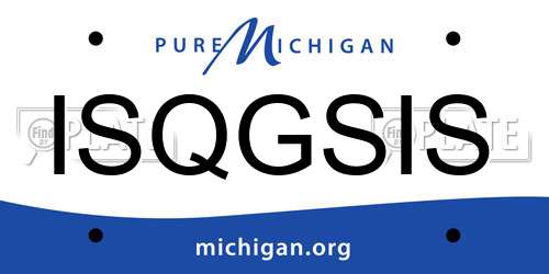 ISQGSIS Michigan License Plate