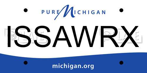 ISSAWRX Michigan License Plate