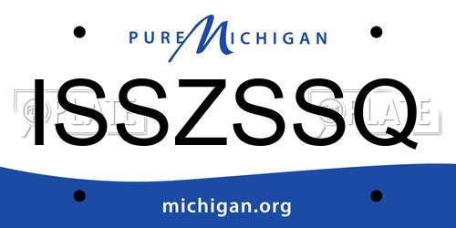 ISSZSSQ Michigan License Plate