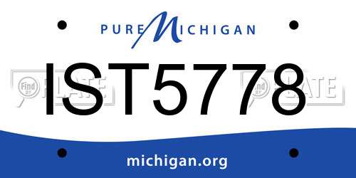 IST5778 Michigan License Plate