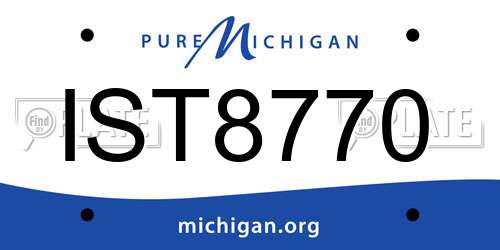 IST8770 Michigan License Plate