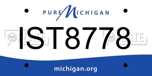 IST8778 Michigan License Plate