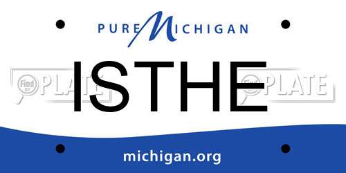 ISTHE Michigan License Plate