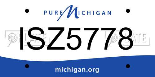ISZ5778 Michigan License Plate
