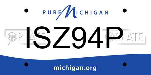 ISZ94P Michigan License Plate