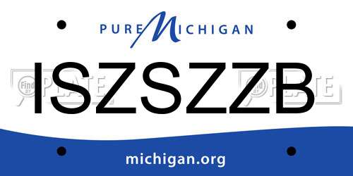 ISZSZZB Michigan License Plate