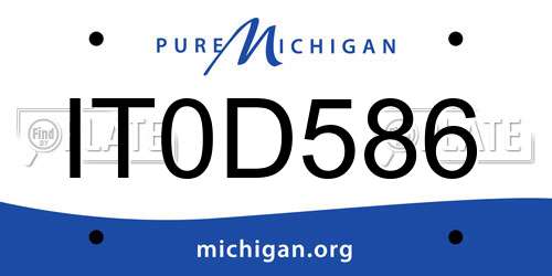 IT0D586 Michigan License Plate